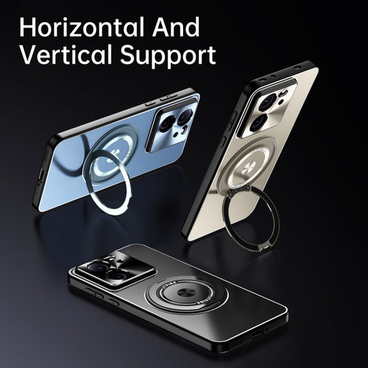 For Redmi K70 Ultra Rotating Holder Frosted Metal Phone Case(Titanium) by buy2fix