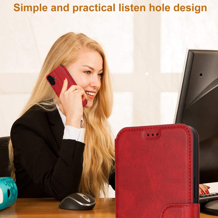For iPhone 16 Plus Shockproof PU + TPU Leather Phone Case(Red) by buy2fix