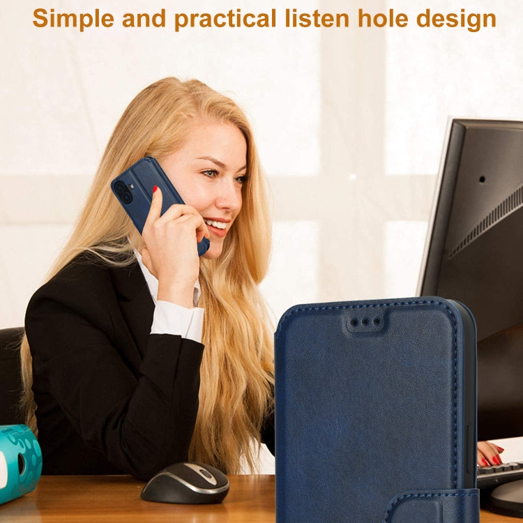 For iPhone 16 Plus Shockproof PU + TPU Leather Phone Case(Blue) by buy2fix