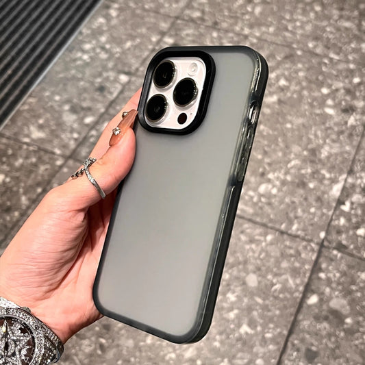 For iPhone 16 Pro Frosted Shockproof TPU Phone Case(Transparent Grey) by buy2fix