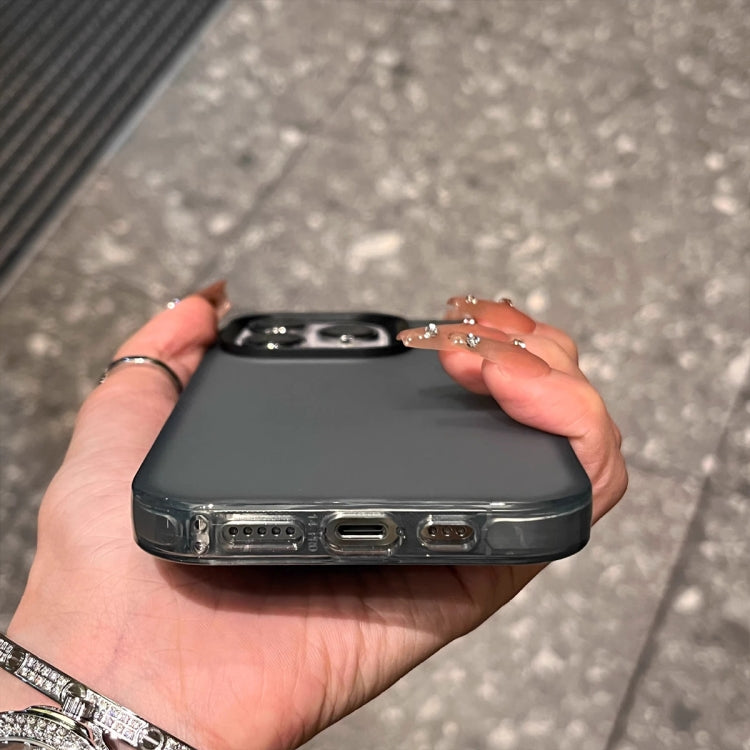 For iPhone 16 Pro Frosted Shockproof TPU Phone Case(Transparent Grey) by buy2fix