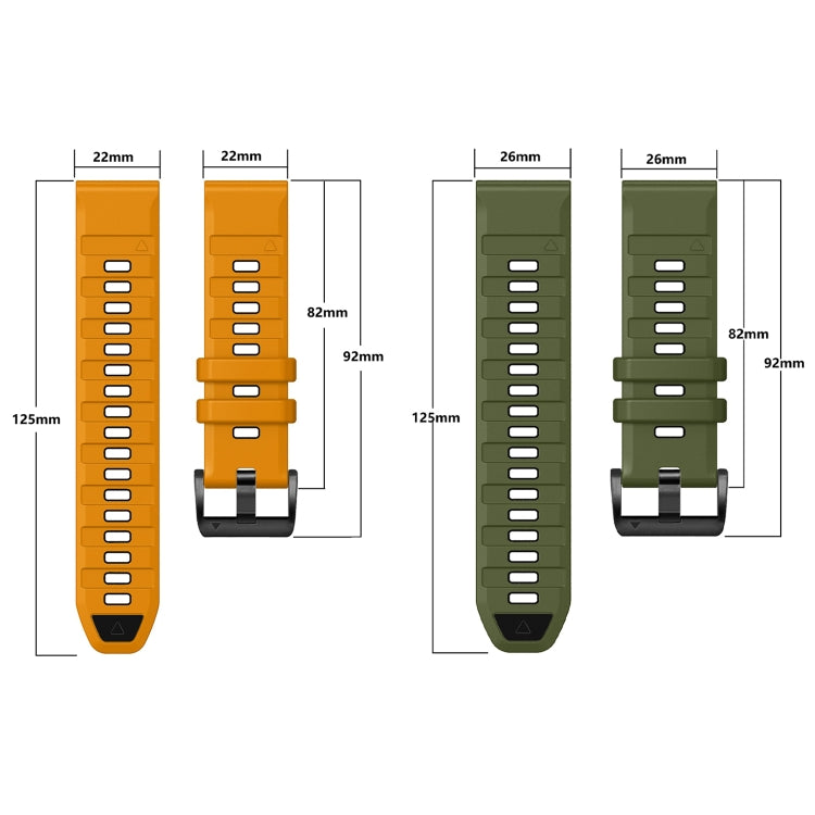 For Garmin 26mm Official Two Color Screw Buckle Quick Release Silicone Watch Band(White Black) by buy2fix