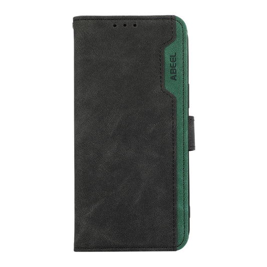 For Samsung Galaxy S25 Ultra 5G ABEEL Color Block Magnetic RFID Leather Phone Case(Black-Green) by buy2fix