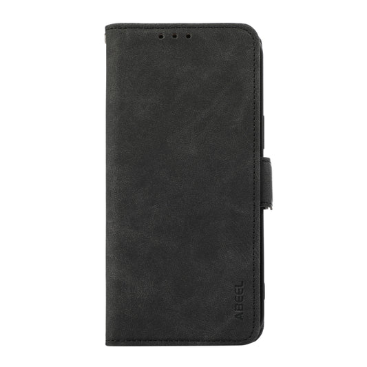 For Samsung Galaxy S25 Ultra 5G ABEEL Frosted Magnetic RFID Leather Phone Case(Black) by buy2fix