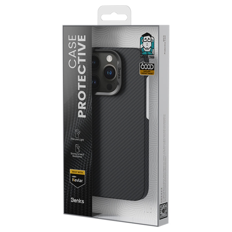 For iPhone 16 Pro Max Benks Classic Kevlar 600D Fiber MagSafe Phone Case(Black) by Benks