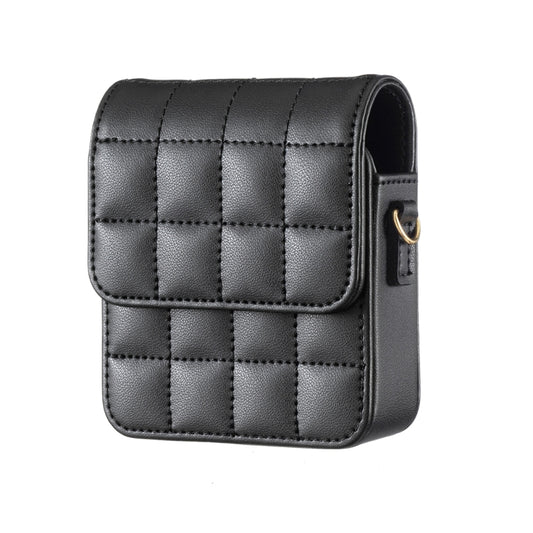 For Samsung Galaxy Z Flip6 BFB04 Plaid Crossbody Fold Phone Bag(Black) by buy2fix