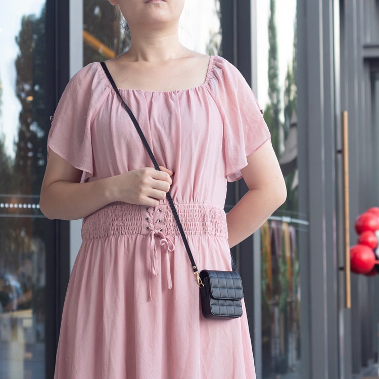 For Samsung Galaxy Z Flip6 BFB04 Plaid Crossbody Fold Phone Bag(Black) by buy2fix