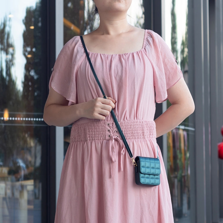 For Samsung Galaxy Z Flip6 BFB04 Plaid Crossbody Fold Phone Bag(Green) by buy2fix