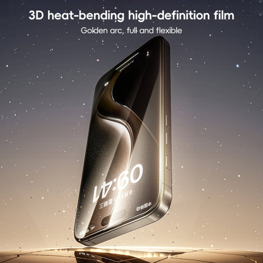 For iPhone 16 Pro Max Benks Black Gold Series 3D Heat Bending Full Glue Full Coverage HD Tempered Film by Benks
