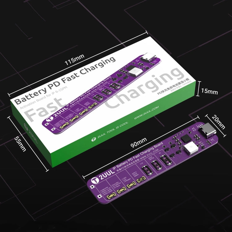 2UUL BT01 PD Fast Charging No-Disassembly Battery Activation Board for iPhone 6 to 15 Pro Max by 2UUL