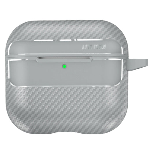 For AirPods 4 Carbon Fiber Texture Bluetooth Earphone Protective Case(Grey) by buy2fix