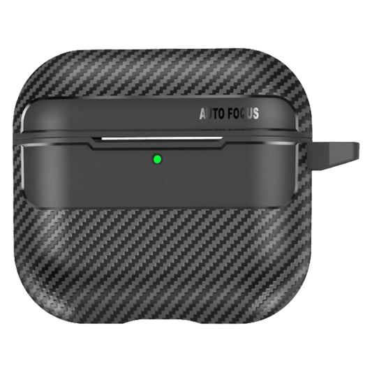 For AirPods 4 Carbon Fiber Texture Bluetooth Earphone Protective Case(Black) by buy2fix