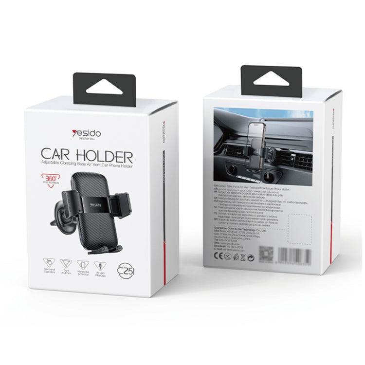 Yesido C251 Car Air Outlet Gravity Clamp Mobile Phone Holder(Black) by Yesido