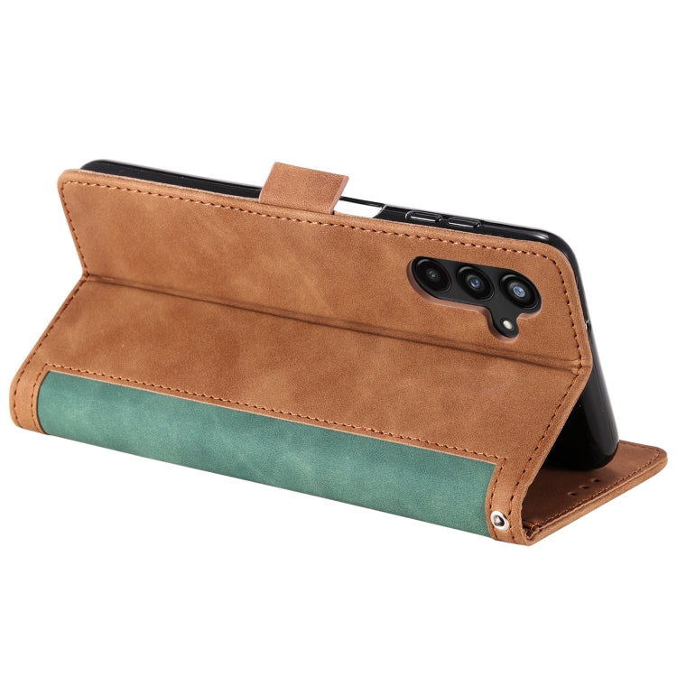 For Samsung Galaxy S25+ 5G Retro Splicing Horizontal Flip Leather Phone Case(Green) by buy2fix