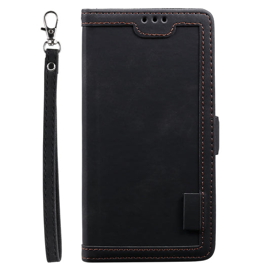 For Samsung Galaxy S25 Ultra 5G Retro Splicing Horizontal Flip Leather Phone Case(Black) by buy2fix