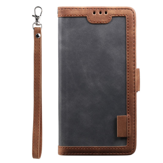 For Samsung Galaxy S25 Ultra 5G Retro Splicing Horizontal Flip Leather Phone Case(Grey) by buy2fix