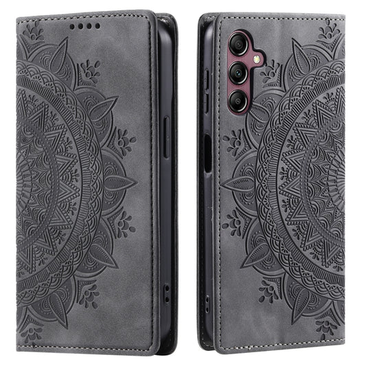 For Samsung Galaxy S25+ 5G Totem Embossed Magnetic Leather Phone Case(Grey) by buy2fix