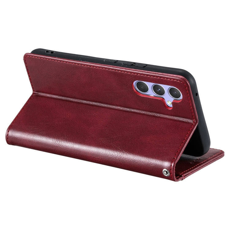 For Samsung Galaxy S25+ 5G Simple 6-Card Wallet Leather Phone Case(Wine Red) by buy2fix