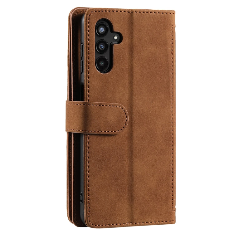 For Samsung Galaxy S25+ 5G Nine Card Zipper Bag Leather Phone Case with Lanyard(Brown) by buy2fix