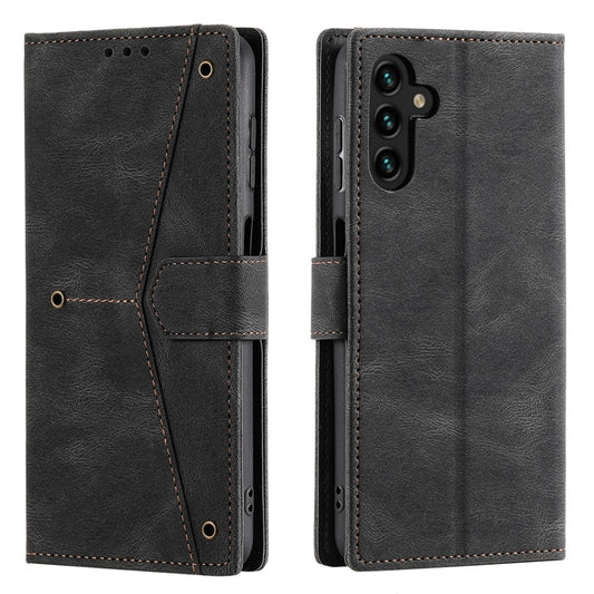For Samsung Galaxy S25+ 5G Nail Skin Feel Stitching Calf Texture Leather Phone Case(Black) by buy2fix