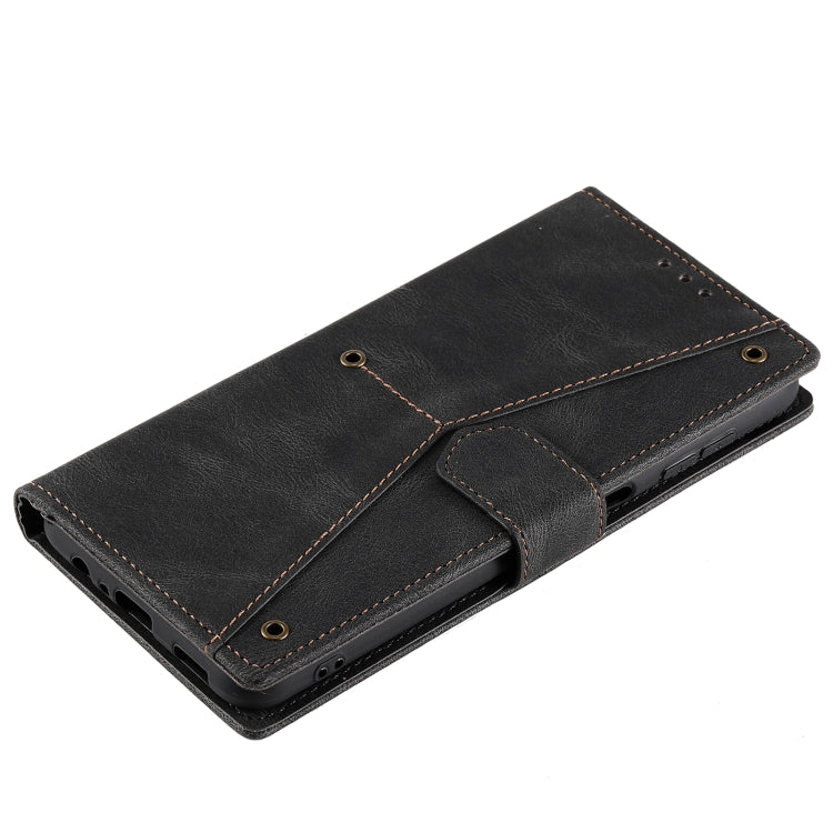 For Samsung Galaxy S25+ 5G Nail Skin Feel Stitching Calf Texture Leather Phone Case(Black) by buy2fix