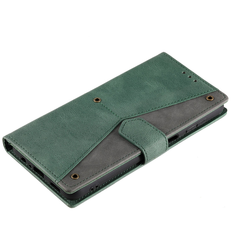 For Samsung Galaxy S25+ 5G Nail Skin Feel Stitching Calf Texture Leather Phone Case(Green) by buy2fix