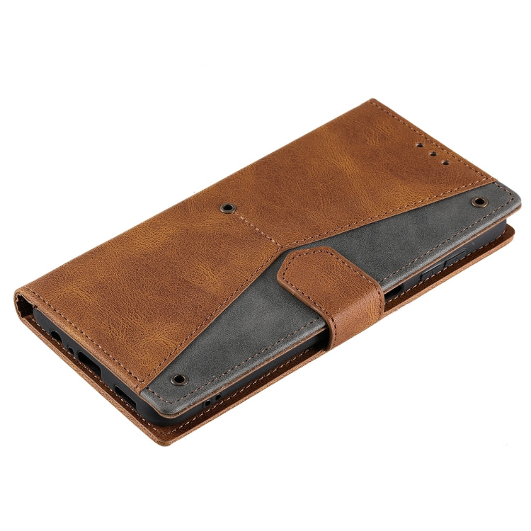 For Samsung Galaxy S25+ 5G Nail Skin Feel Stitching Calf Texture Leather Phone Case(Brown) by buy2fix