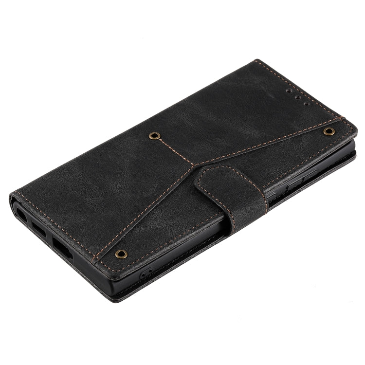 For Samsung Galaxy S25 Ultra 5G Nail Skin Feel Stitching Calf Texture Leather Phone Case(Black) by buy2fix