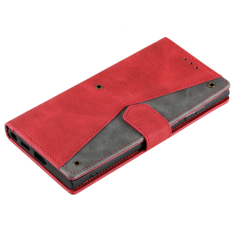 For Samsung Galaxy S25 Ultra 5G Nail Skin Feel Stitching Calf Texture Leather Phone Case(Red) by buy2fix