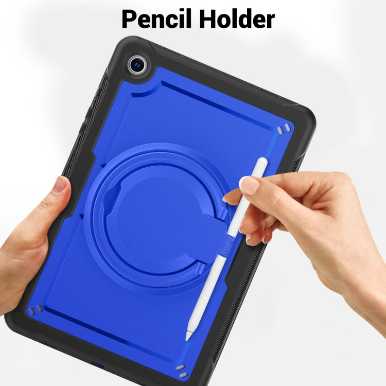 For Samsung Galaxy Tab A9+ Honeycomb Hybrid Tablet Case with Handle Holder & Strap(Dark Blue) - Galaxy Tab A9+ by buy2fix | Online Shopping UK | buy2fix