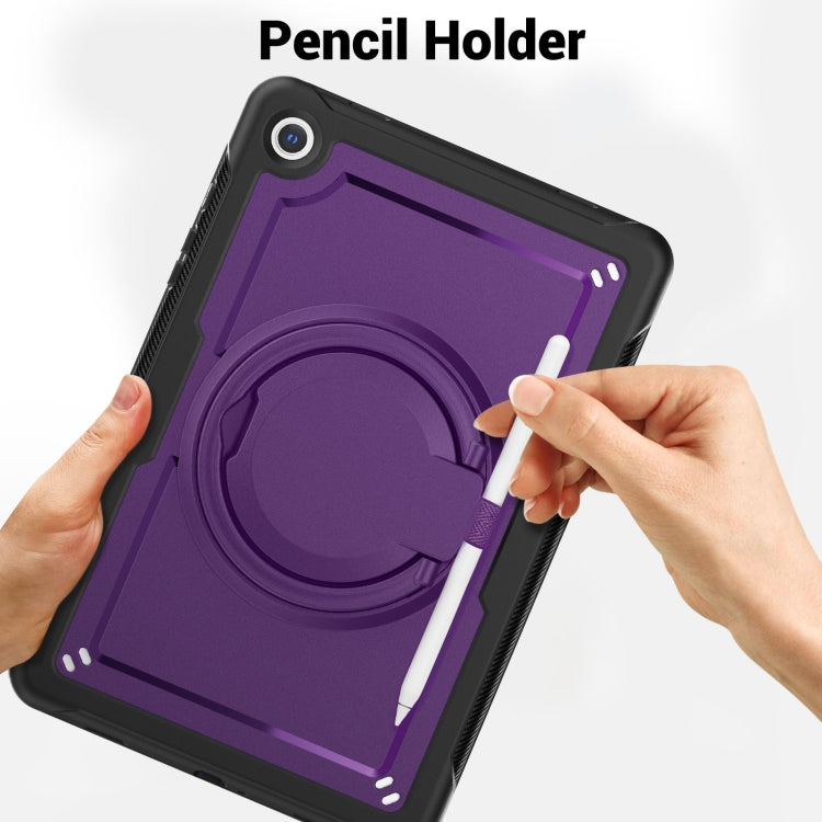 For Samsung Galaxy Tab A9+ Honeycomb Hybrid Tablet Case with Handle Holder & Strap(Purple) - Galaxy Tab A9+ by buy2fix | Online Shopping UK | buy2fix