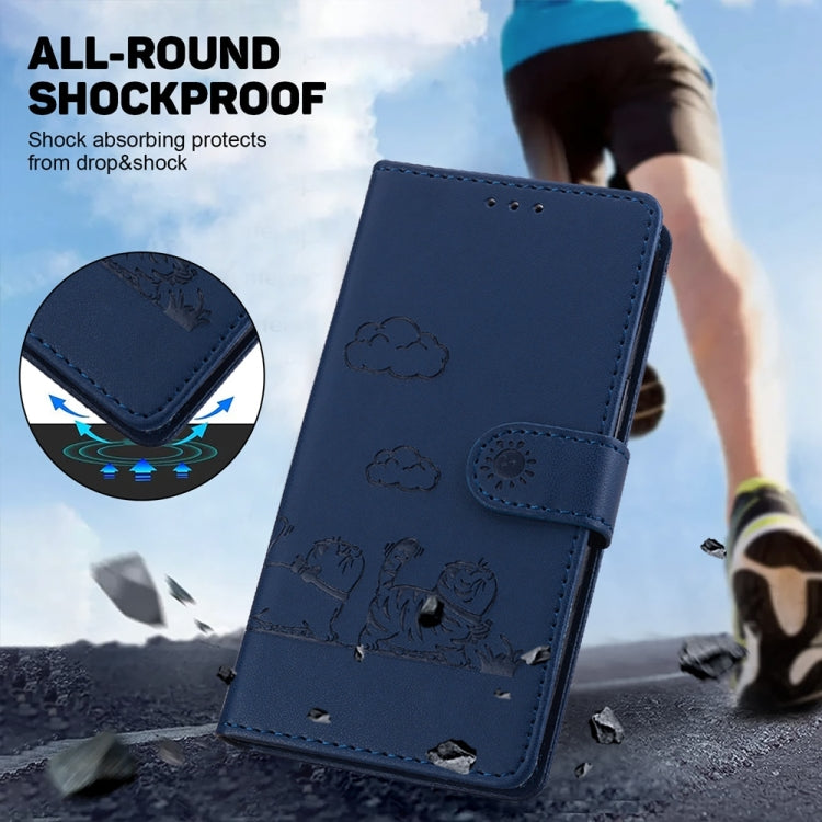 For OnePlus 13 Cute Cats RFID Leather Phone Case(Blue) by buy2fix