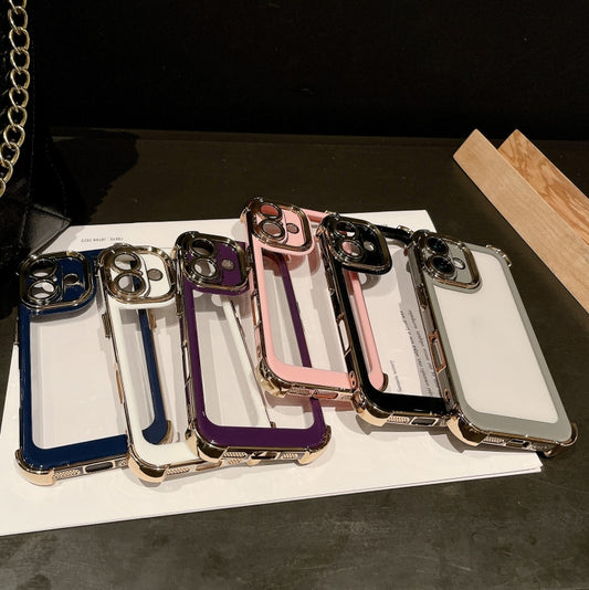 For iPhone 16 Dual-color Plating Space PC Hybrid TPU Phone Case(Purple) by buy2fix