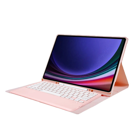 For Samsung Galaxy Tab S10 Ultra A910B Pen Slot Detachable Bluetooth Keyboard Leather Tablet Case(Pink) by buy2fix