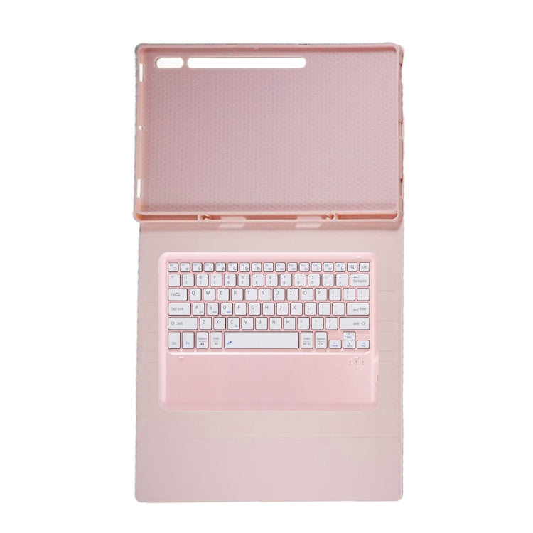 For Samsung Galaxy Tab S10 Ultra A910B Pen Slot Detachable Bluetooth Keyboard Leather Tablet Case(Pink) by buy2fix