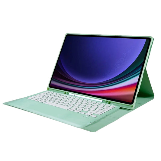 For Samsung Galaxy Tab S10 Ultra A910B Pen Slot Detachable Bluetooth Keyboard Leather Tablet Case(Mint Green) by buy2fix