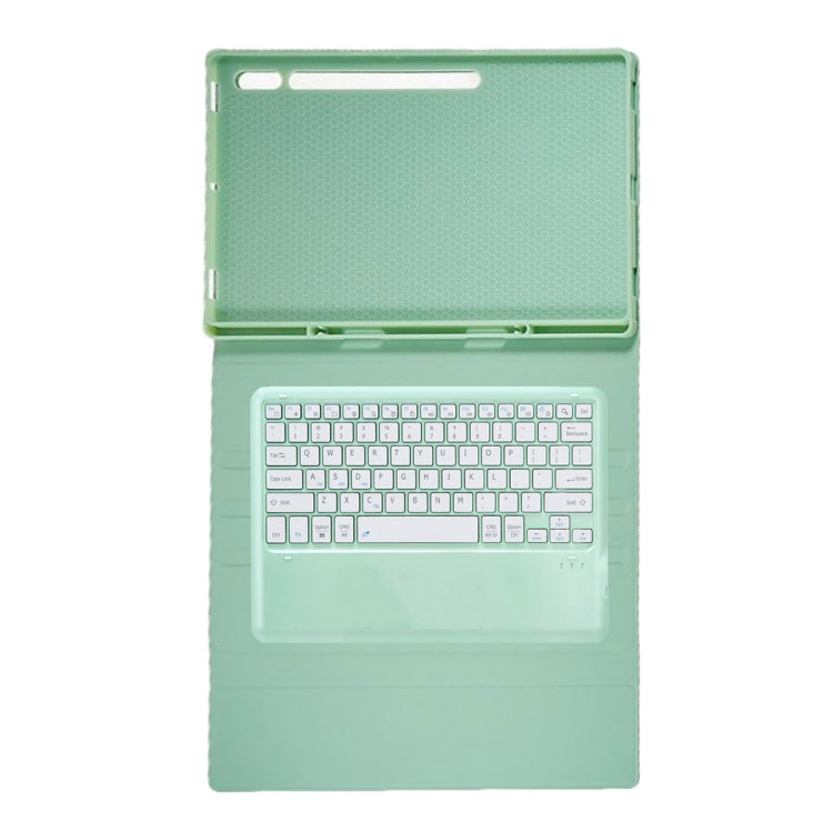 For Samsung Galaxy Tab S10 Ultra A910B Pen Slot Detachable Bluetooth Keyboard Leather Tablet Case(Mint Green) by buy2fix