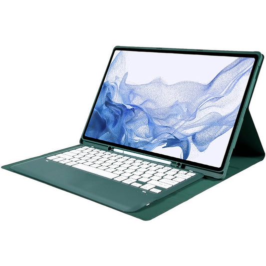 For Samsung Galaxy Tab S10 Ultra A910B Pen Slot Detachable Bluetooth Keyboard Leather Tablet Case(Dark Green) by buy2fix