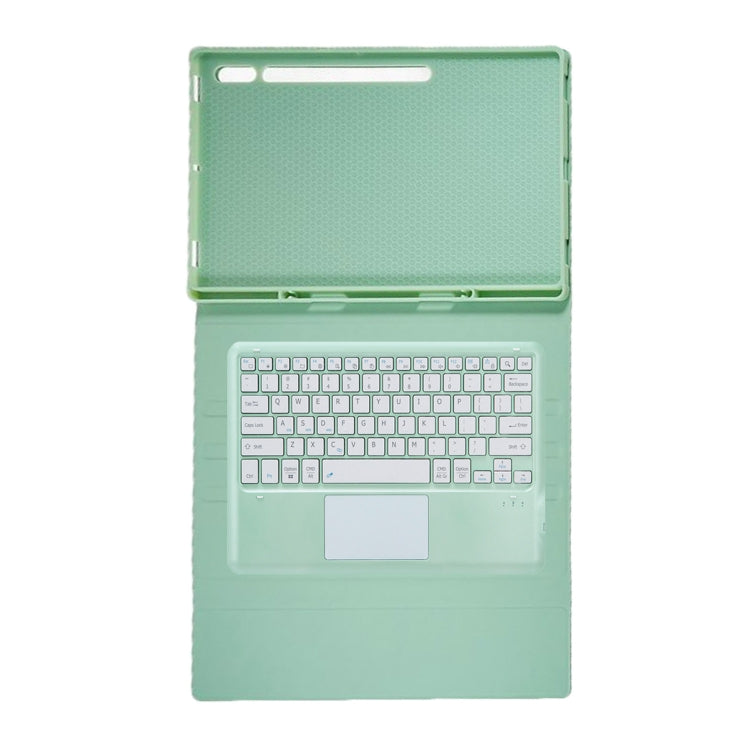 For Samsung Galaxy Tab S10 Ultra A910B-A Touch Pad Detachable Bluetooth Keyboard Leather Tablet Case(Mint Green) by buy2fix