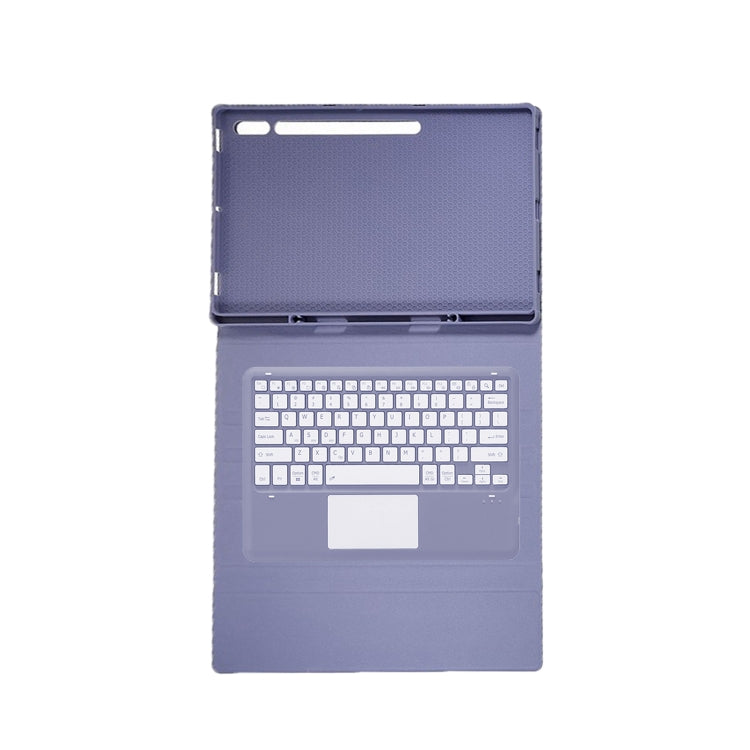 For Samsung Galaxy Tab S10 Ultra A910B-A Touch Pad Detachable Bluetooth Keyboard Leather Tablet Case(Purple) by buy2fix