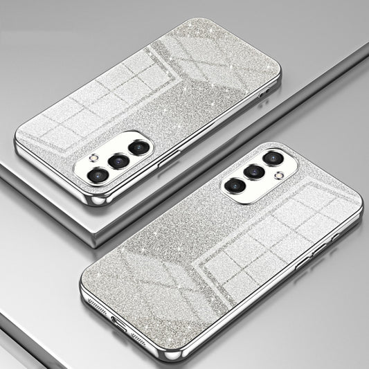 For Samsung Galaxy S25 5G Gradient Glitter Powder Electroplated Phone Case(Silver) by buy2fix
