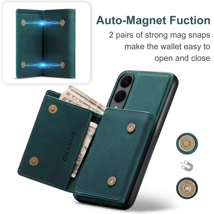 For Samsung Galaxy S25 Edge 5G DG.MING M1 Series 3-Fold Multi Card Wallet + Magnetic Phone Case(Green) - Galaxy S25 Edge 5G Cases by DG.MING | Online Shopping UK | buy2fix