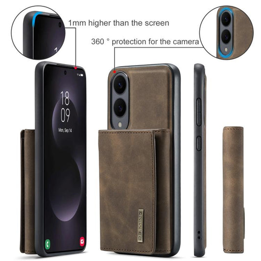 For Samsung Galaxy S25 Edge 5G DG.MING M1 Series 3-Fold Multi Card Wallet + Magnetic Phone Case(Coffee) - Galaxy S25 Edge 5G Cases by DG.MING | Online Shopping UK | buy2fix