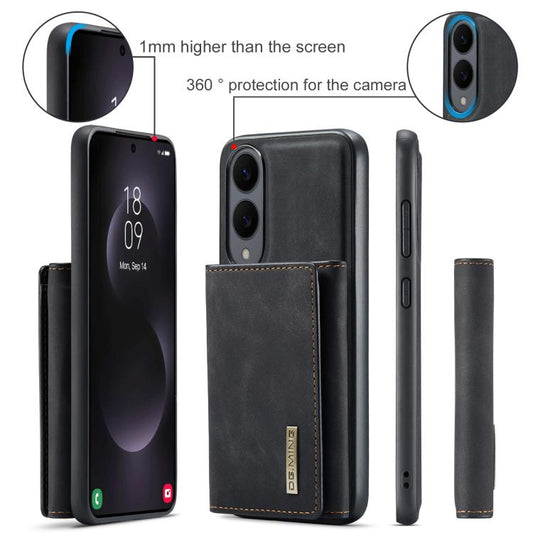 For Samsung Galaxy S25 Edge 5G DG.MING M1 Series 3-Fold Multi Card Wallet + Magnetic Phone Case(Black) - Galaxy S25 Edge 5G Cases by DG.MING | Online Shopping UK | buy2fix