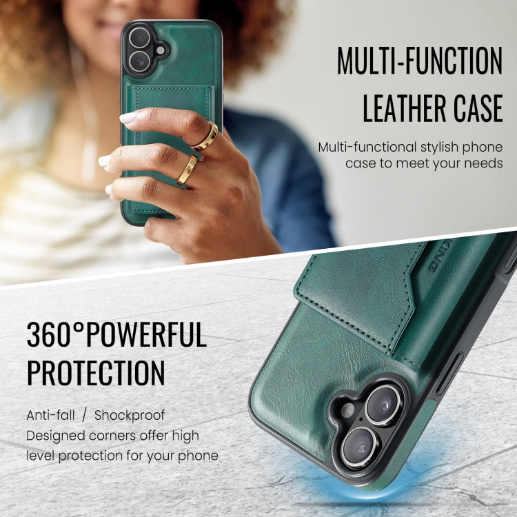 For iPhone 16 MAGKING K2 Series MagSafe RFID Card Bag Detachable Phone Case(Green) by MAGKING