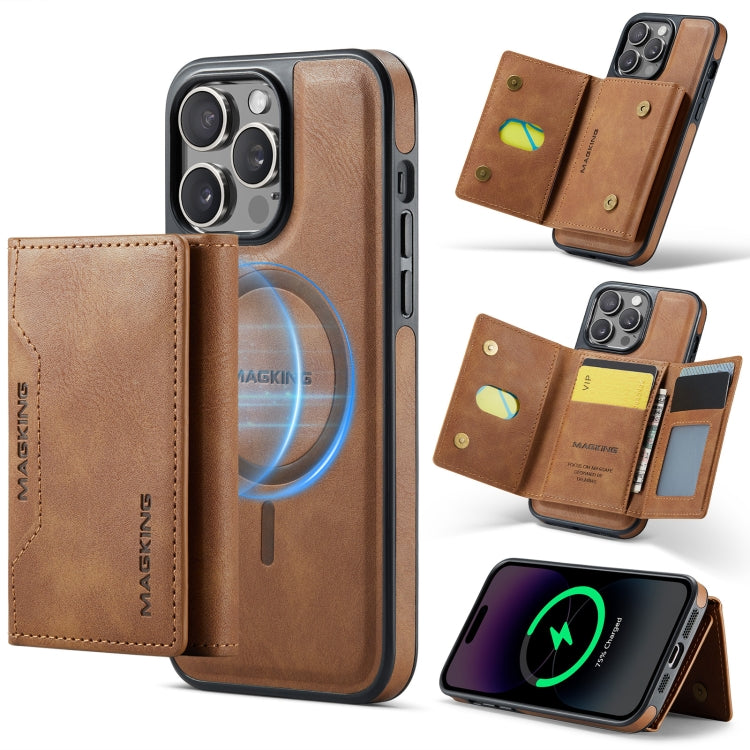 For iPhone 13 Pro Max MAGKING K2 Series MagSafe RFID Card Bag Detachable Phone Case(Brown) - iPhone 13 Pro Max Cases by MAGKING | Online Shopping UK | buy2fix