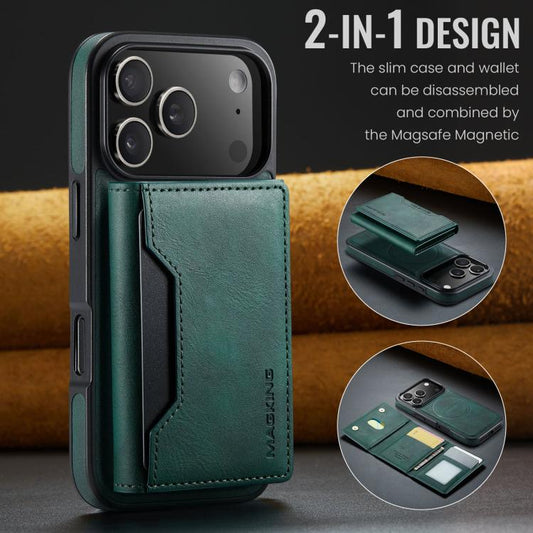 For iPhone 17 Pro MAGKING K2 Series MagSafe RFID Card Bag Detachable Phone Case(Green) - iPhone 17 Pro Cases by MAGKING | Online Shopping UK | buy2fix