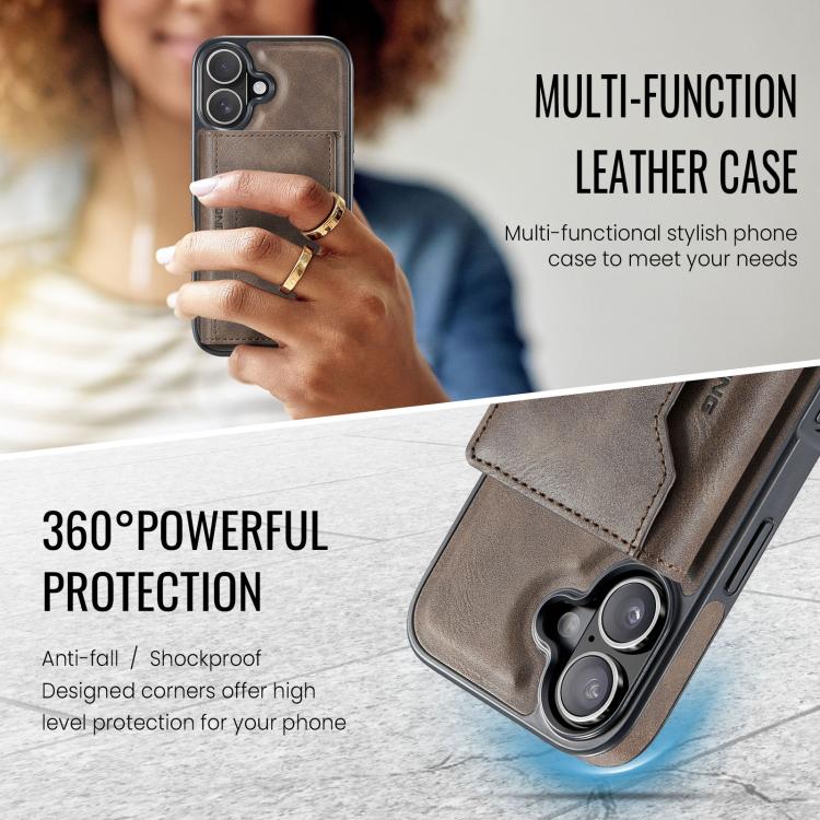 For iPhone 17 MAGKING K2 Series MagSafe RFID Card Bag Detachable Phone Case(Coffee) - iPhone 17 Cases by MAGKING | Online Shopping UK | buy2fix