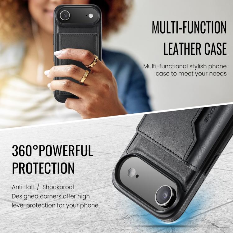 For iPhone Air MAGKING K2 Series MagSafe RFID Card Bag Detachable Phone Case(Black) - iPhone Air Cases by MAGKING | Online Shopping UK | buy2fix