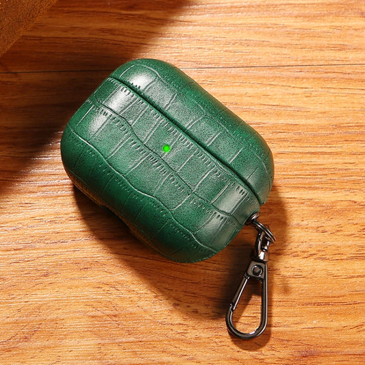 For AirPods Pro 2 Crocodile Texture Earphone Protective Case(Dark Green) by buy2fix